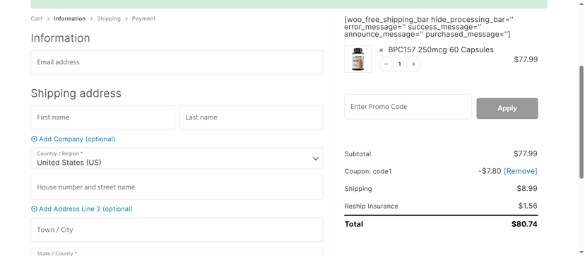 15% Off on Liquid Peptides - Use the code at checkout